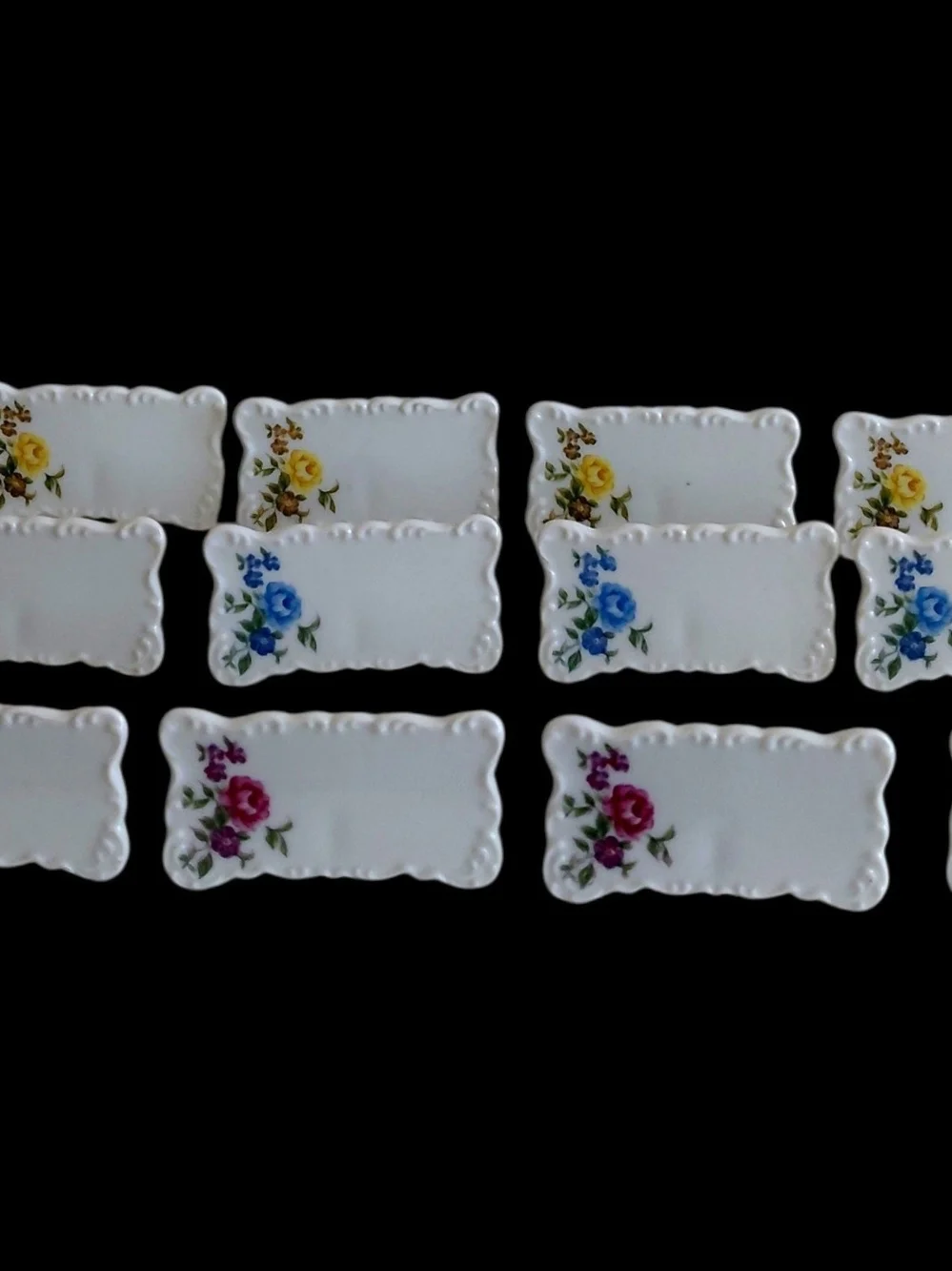 1970s Set of 12 Vintage Andreaby Sadek  Japan Porcelain Name Place Cards
